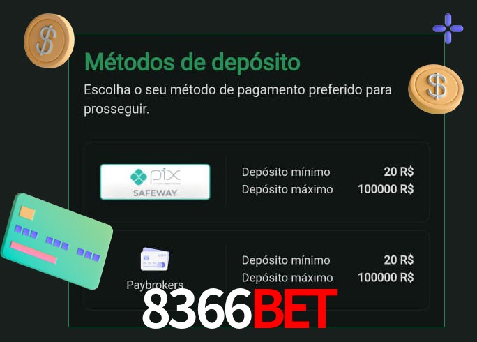 O cassino 8366bet oferece uma grande variedade de métodos de pagamento